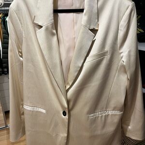 ASOS Design Ivory Pinstripe Jacket
